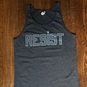 Men’s “Resist” gray athletic tank top